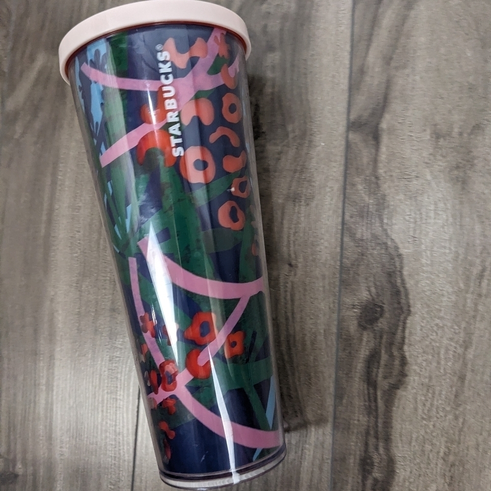 Starbucks 24 Ounce Cold Drink Tumbler Acrylic Venti Jungle Leopard